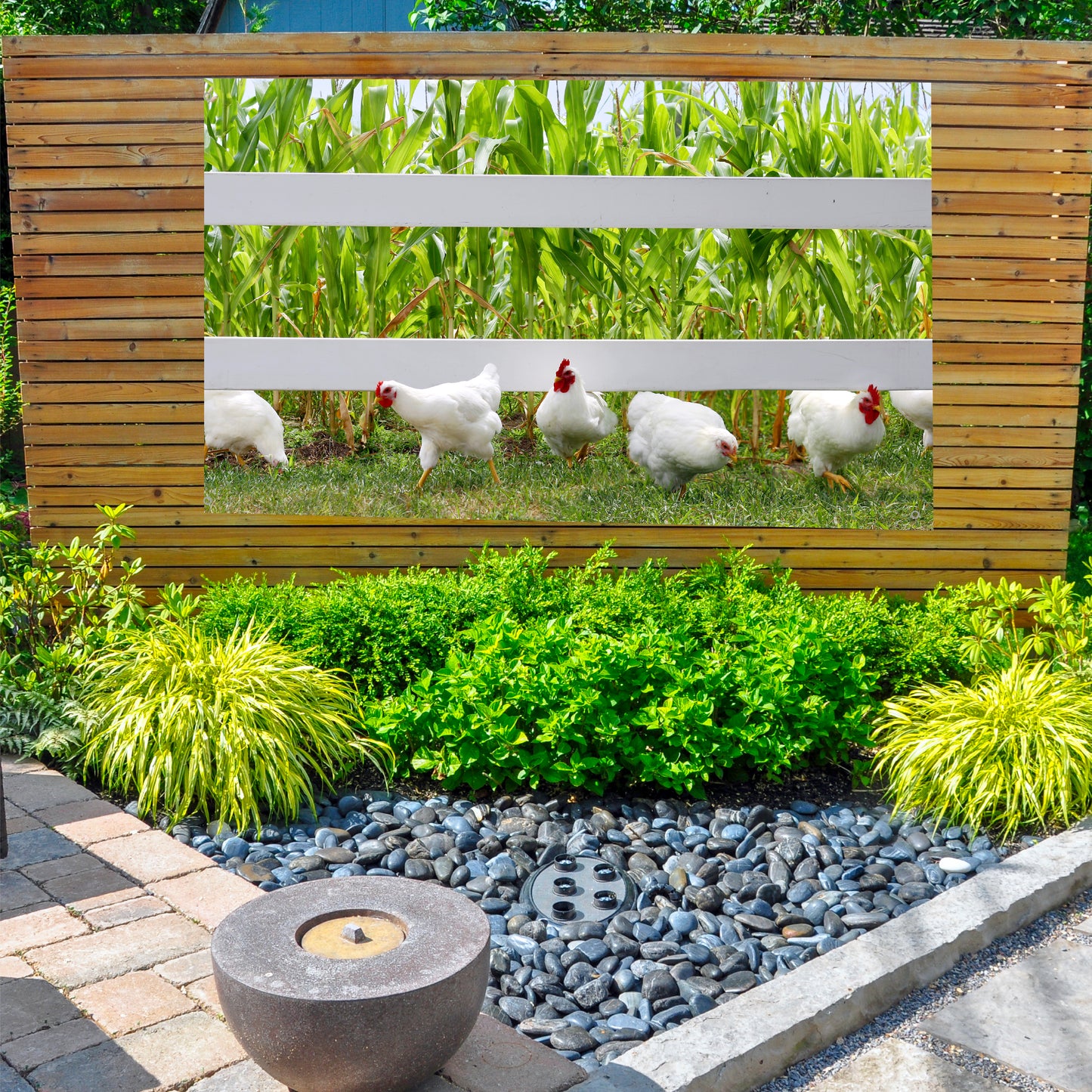 Garden Fence Art Banner Canvas Picture Scenes