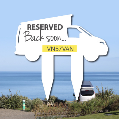 Reserved Pitch Sign for Campervan