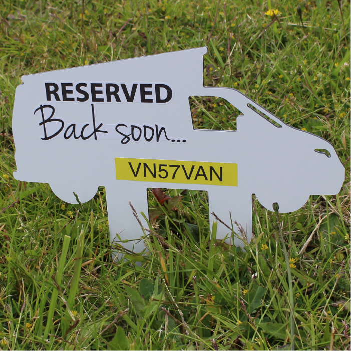 Reserved Pitch Sign for Campervan