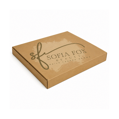 Custom Printed Brown Corrugated Postal Box, Peel & Seal, Royal Mail Large Letter Size