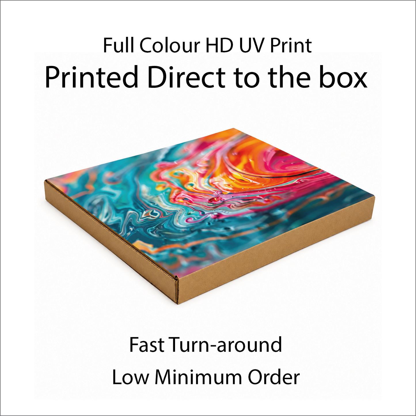 Custom Printed Brown Corrugated Postal Box, Peel & Seal, Royal Mail Large Letter Size